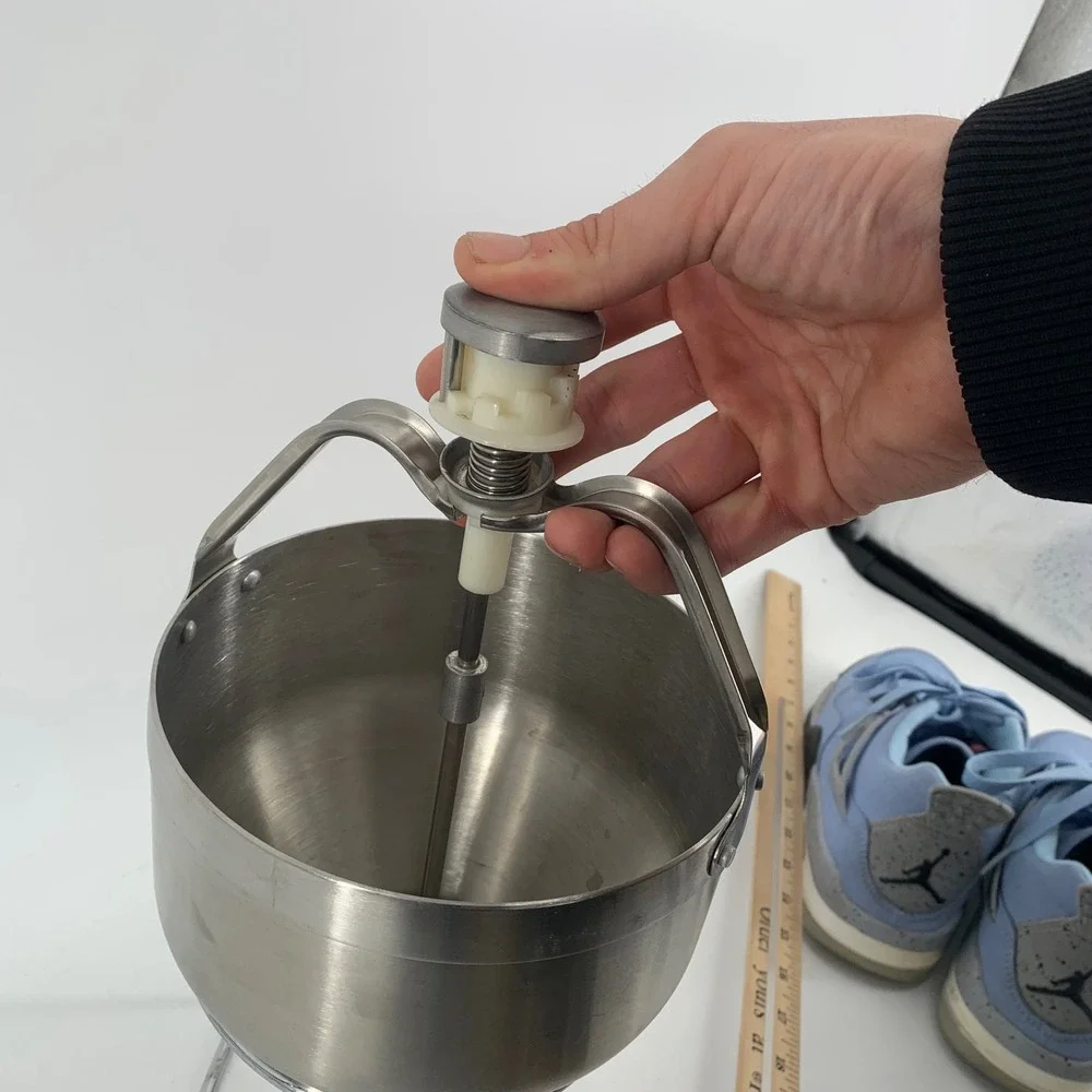 Upmost Stainless Steel Pancake Donut Batter Dispenser Manual Piston Funnel Stand